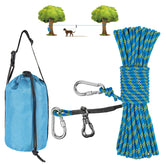 XiaZ dog tie-out cable 50ft blue enabling safe outdoor roaming.