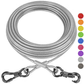 XiaZ dog tie out cable 70ft silver for outdoor safety.