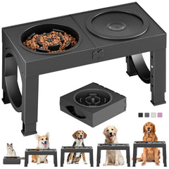 XiaZ elevated dog bowl stand with height adjustable design for comfortable feeding.