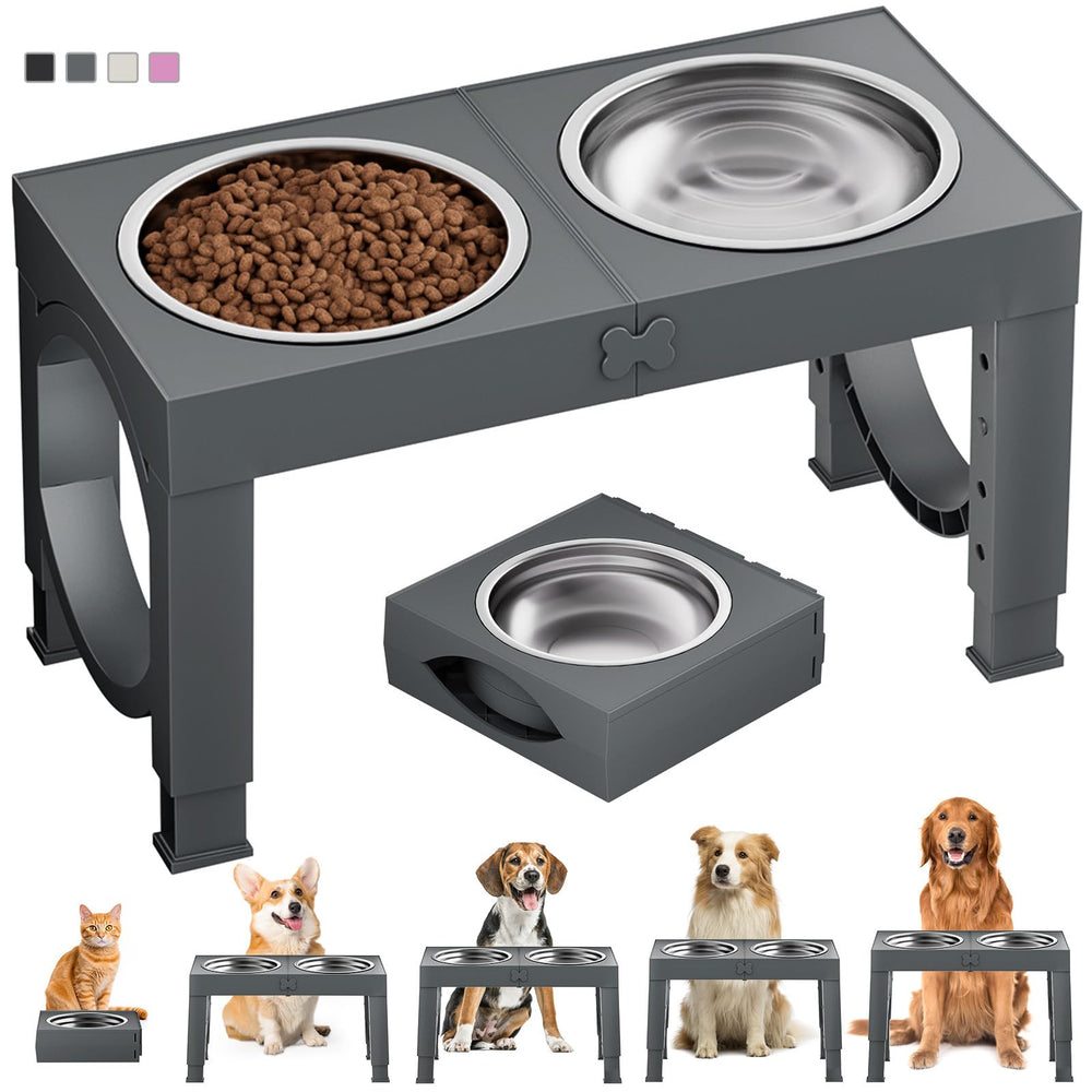XiaZ elevated dog bowl stand, front view for large breeds.