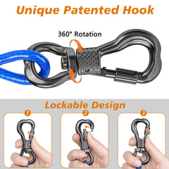 XiaZ locking dual-fixed clasp keeps the tie-out secure outdoors