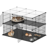 XiaZ small animal playpen with waterproof mat and two doors for quick setup