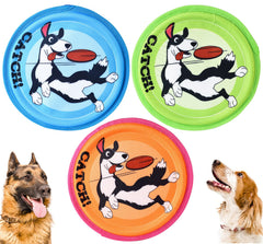XIGOU Dog Flying Disc 3-pack set, colorful discs for fun fetch sessions.