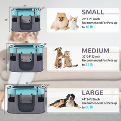 Xihan playpen with front and back doors rolled up for easy access
