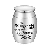 XIUDA mini pet memorial urn front view in stainless steel, a durable keepsake.