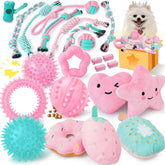 XIUGOAL pink puppy toys pack collection for playful enrichment and teething relief