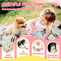 XIUGOAL pink puppy toys squeaky-plush engaging sounds for puppy curiosity