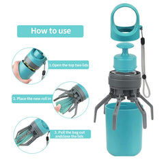 XPAPOV built-in bag dispenser keeps bags ready during walks.