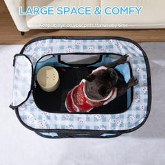 XRG portable pet playpen blue side pocket for small items
