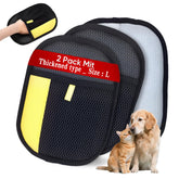Xsdlssly pet hair removal gloves on a sofa effortlessly lift fur with no sticky residue.