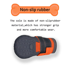 Waterproof exterior keeps paws dry in rain and mud.