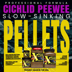 Xtreme Cichlid PeeWee pellets bottle ready-to-use for steady feeding