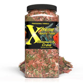 Xtreme Aquatic Foods krill-spirulina flakes close-up for vibrant color enhancement.