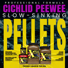 PeeWee pellets packaging front view from Xtreme Aquatic Foods for freshness
