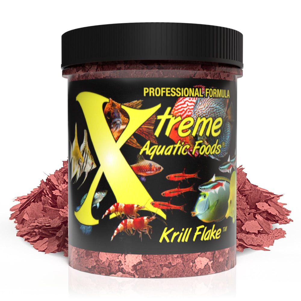 Xtreme Krill Flakes pack shot highlighting premium formula for vibrant color.