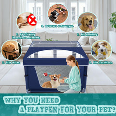 XVISHX playpen assembly showing tool-free setup