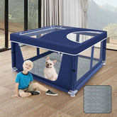 XVISHX puppy playpen cover providing shade and safety outdoors