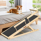XXBEN Dog Ramp Bed Wooden Frame helps pets climb safely to high beds.