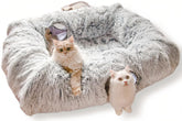 XxingSheep 4-cave XL cat tunnel bed for indoor cats offers cozy hideaway and play.