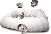 XxingSheep cat tunnel bed with four openings promotes playful entry and exploration