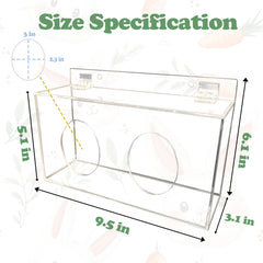 Xymoso acrylic rabbit hay feeder in cage demonstrates easy access and neat setup