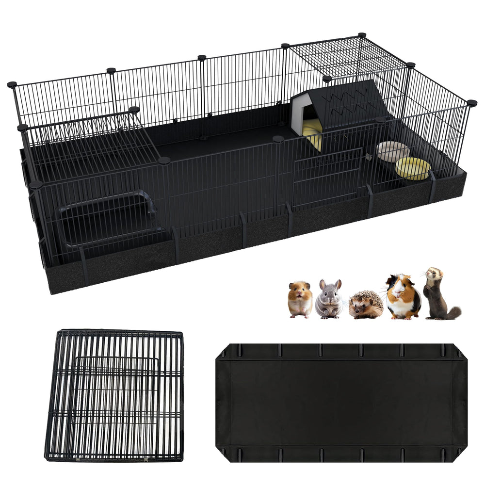 Xymoso DIY guinea pig cages front view shows a spacious, configurable play area for small pets.