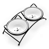 Y YHY raised cat bowls on a stand with 12 oz food bowl for comfortable meals
