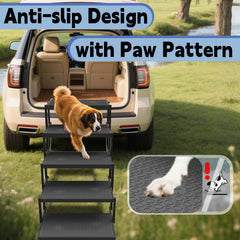 YACONA dog stairs for car slip resistant surface, confident climbs