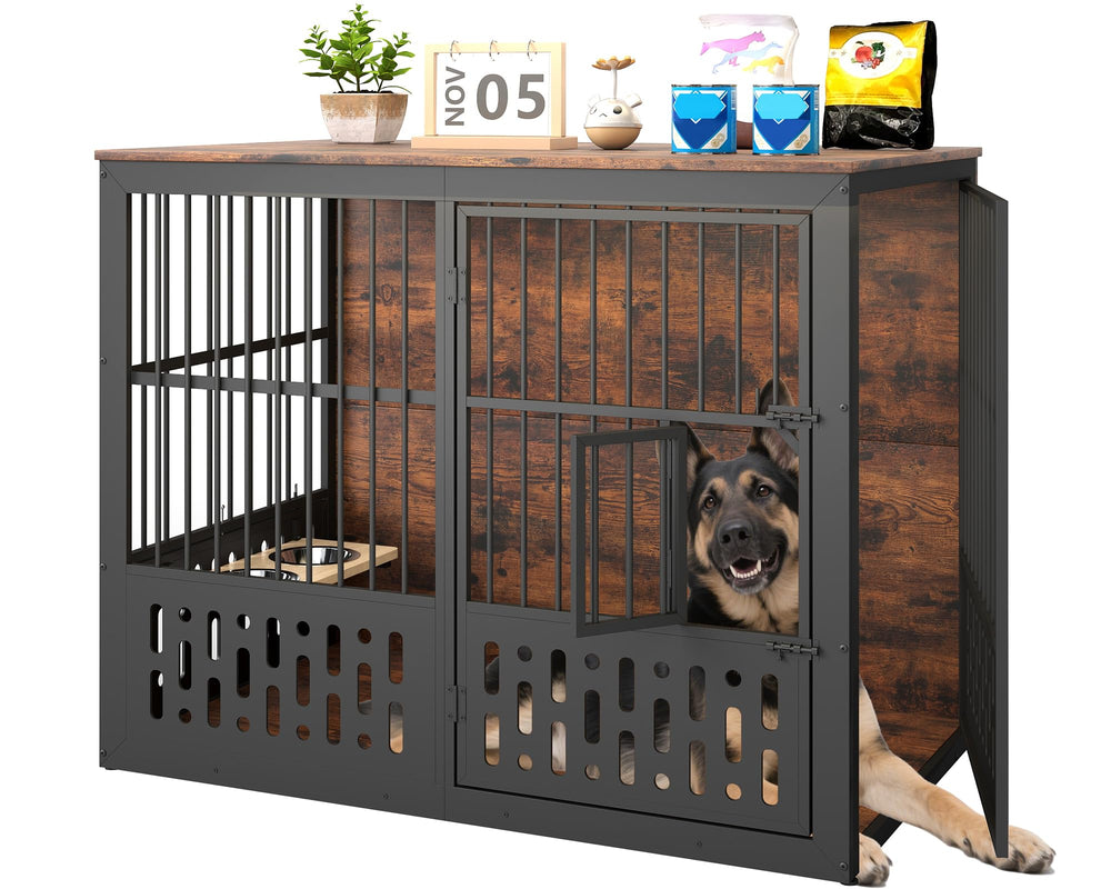 Yafylly XXL crate furniture with interactive window for anxious dogs