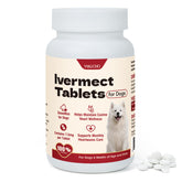 Yakucho lvermect bottle pour showing easy monthly care for canine heart wellness.