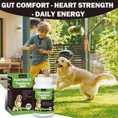 Yakucho lvermect tablets for dogs closeup; high-purity 7.5 mg formula.