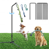 YALEENT Tether Tug assembled with rope attached for interactive outdoor play