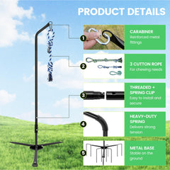 Stable tripod base with stakes keeps YALEENT Tether Tug secure during play