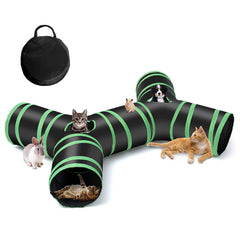 YAMI bone-type cat tunnel with four-way exits for indoor play