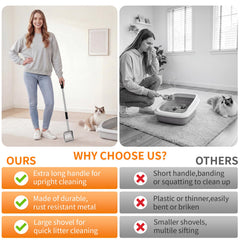 Yangbaga detachable-handle design adapts to different litter boxes and storage needs.