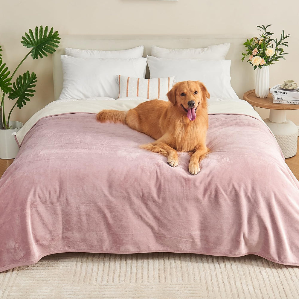 Yaning Waterproof Blanket front view protects beds and furniture from spills and pet messes