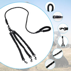 Y-ANNJYA three-dog leash with padded handles for secure grip on busy streets.