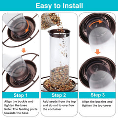 YARDIA bird feeder with hanging hook and steel rope for secure setup.