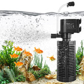 Yaubay aquarium internal filter with 360-degree suction for thorough tank cleaning