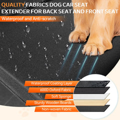 YCooiFo extended dog space provides room for larger breeds during car trips