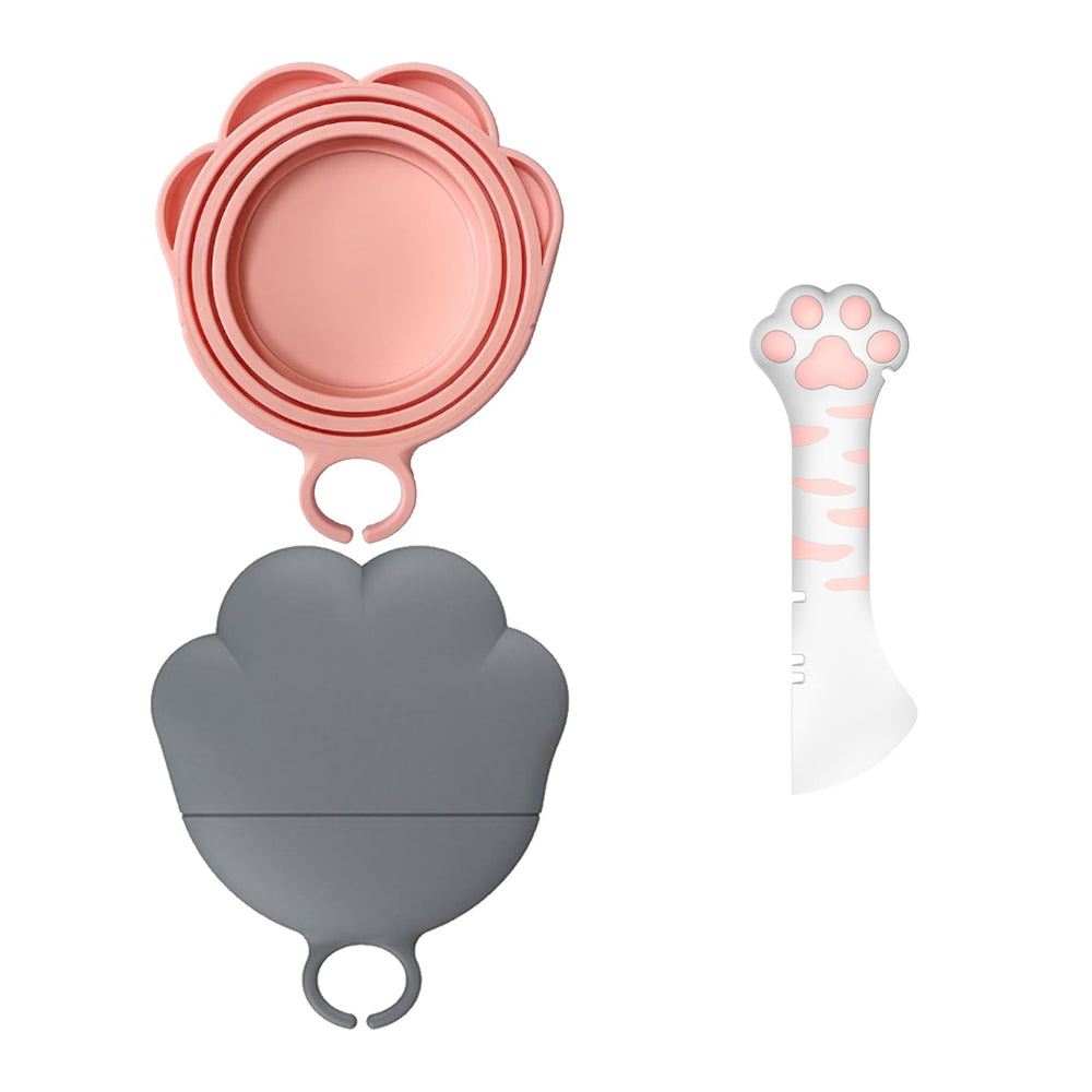 Ydeer pet can lids and spoon set, easy to use for quick, clean servings.