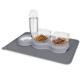 YECERCAN triple cat bowls setup with separate food and water for easy feeding.