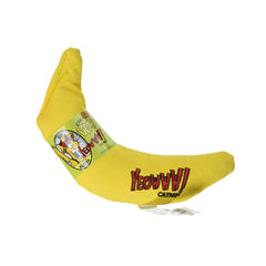 Yeowww! Banana Catnip Toy in yellow, filled with 100% organic catnip for endless playful moments.