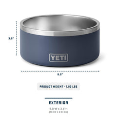 YETI Boomer 8 sturdy non-slip ring on a durable bowl tackles enthusiastic meals.