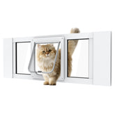 YGNNJY aluminum cat door window front view with adjustable fit