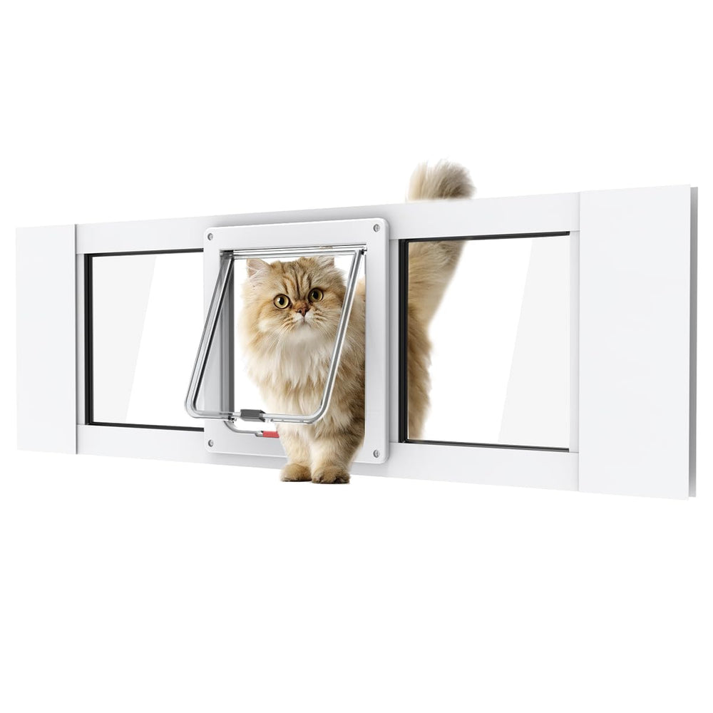 YGNNJY aluminum cat door window installed for easy indoor access