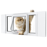 YGNNJY aluminum cat door for windows with adjustable width 24-28 inches for easy fitting.