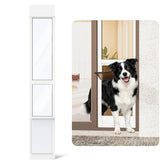 YGNNJY dog door insert closed view shows sturdy frame and secure fit for sliding doors.