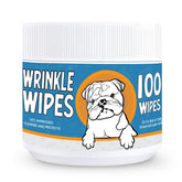 Yibesi Bulldog Wrinkle Wipes in a jar for clean folds and odor control.