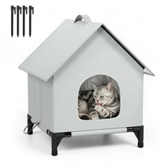 YIDAXIS cat house with raised base keeps interior dry and cozy.